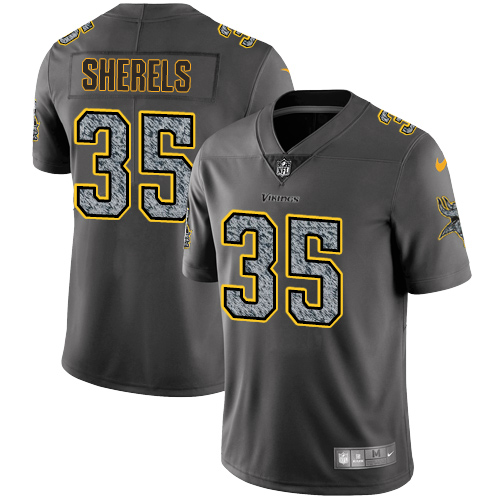 Minnesota Vikings #35 Limited Marcus Sherels Gray Static Nike NFL Men Jersey Vapor Untouchable->women nfl jersey->Women Jersey